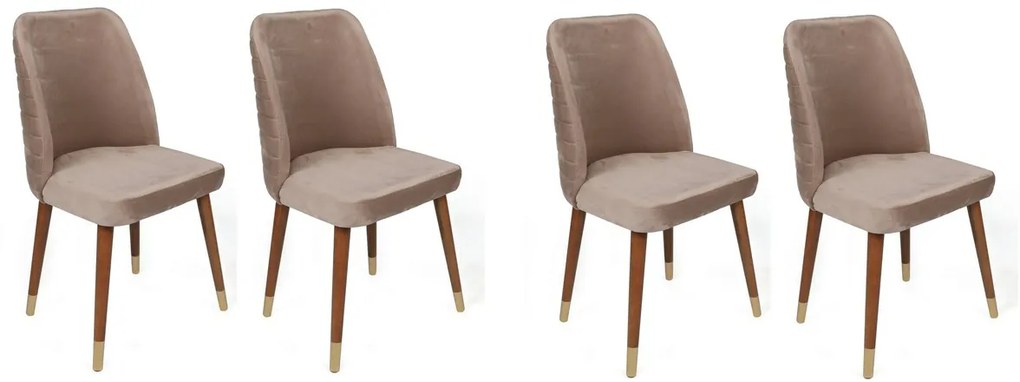 Zestaw krzeseł do jadalni Hugo Beige and Walnut, 4szt.