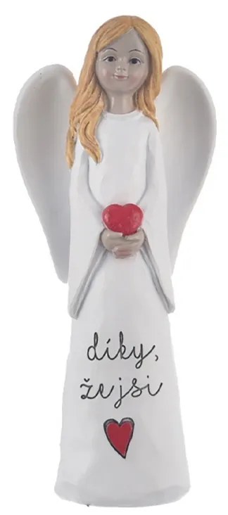 InDecor Ceramiczny aniołek Dzięki, że jesteś, 6,5x 4 x 15 cm