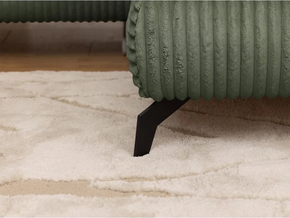 Zielony sztruksowy narożnik (prawostronny/w kształcie litery L) Marbeya – Ropez