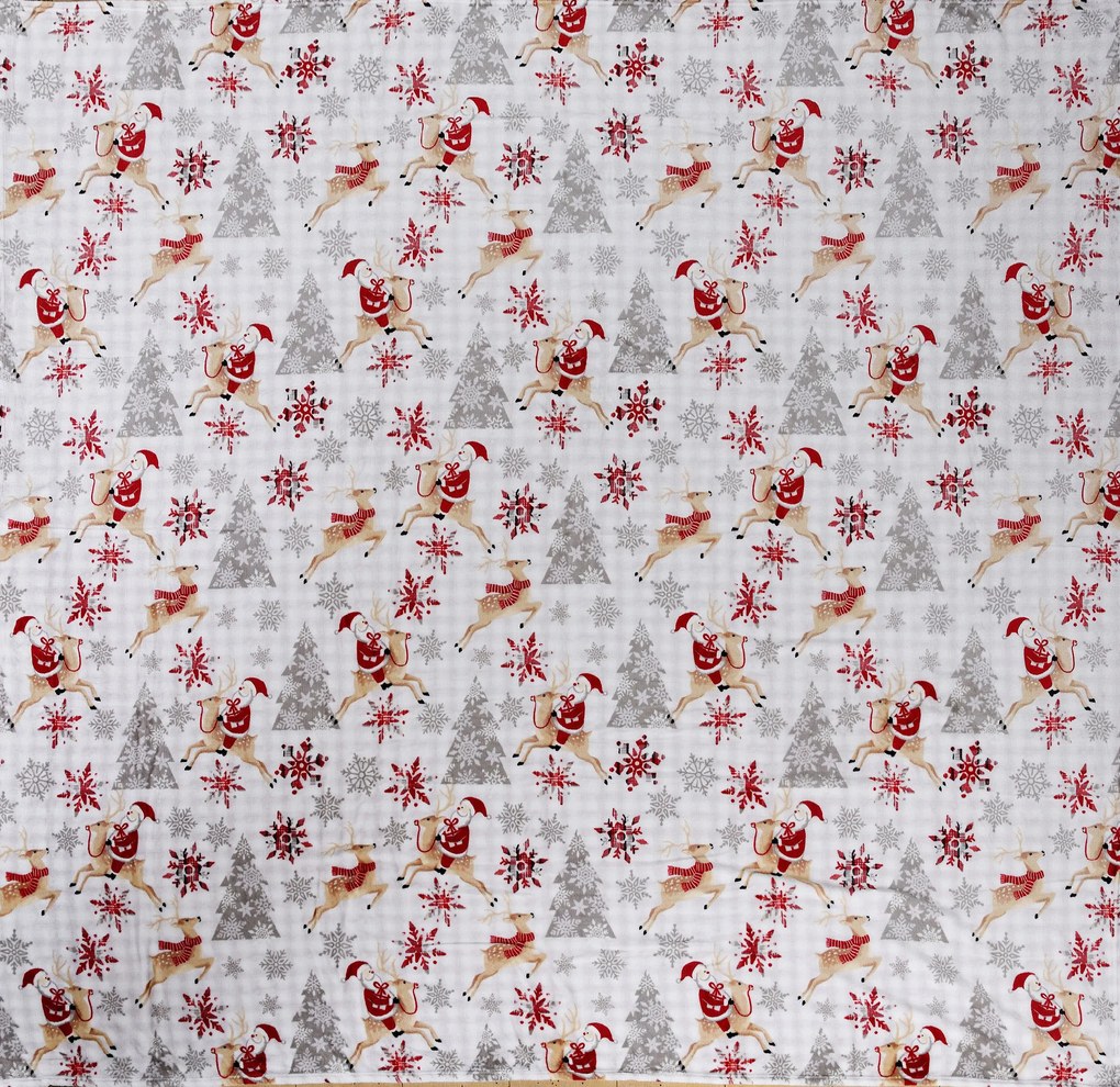 Biały świąteczny koc z mikropluszu NORTH POLE Rozmiar: 200 x 220 cm