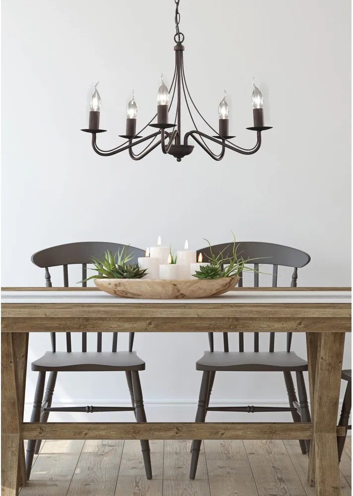 Metalowa lampa wisząca w kolorze brązu ø 55 cm Country – Reality