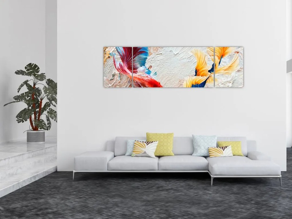 Obraz - Ryby bojowniki (170x50 cm)