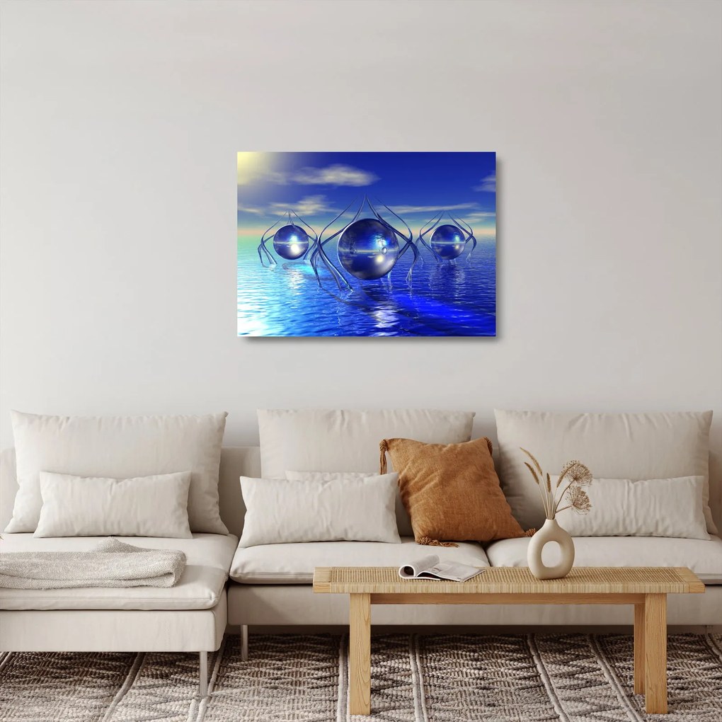 Obraz na szkle abstrakcji - woda (70x50 cm)