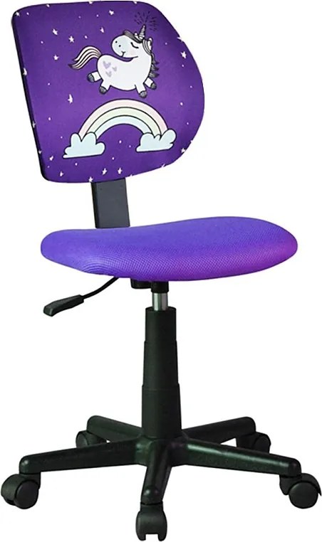 Krzesło biurowe dla dzieci - Obrotowe i z regulacją wysokości - Tkanina - Fioletowe - ZAMBEZI