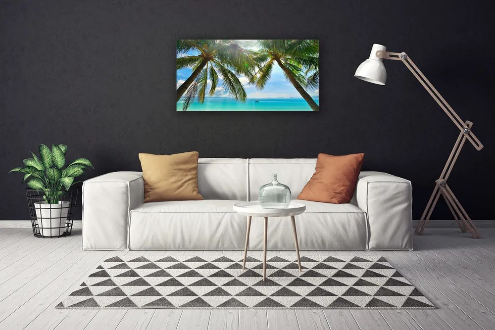 Obraz Canvas Palma Drzewo Morze Krajobraz