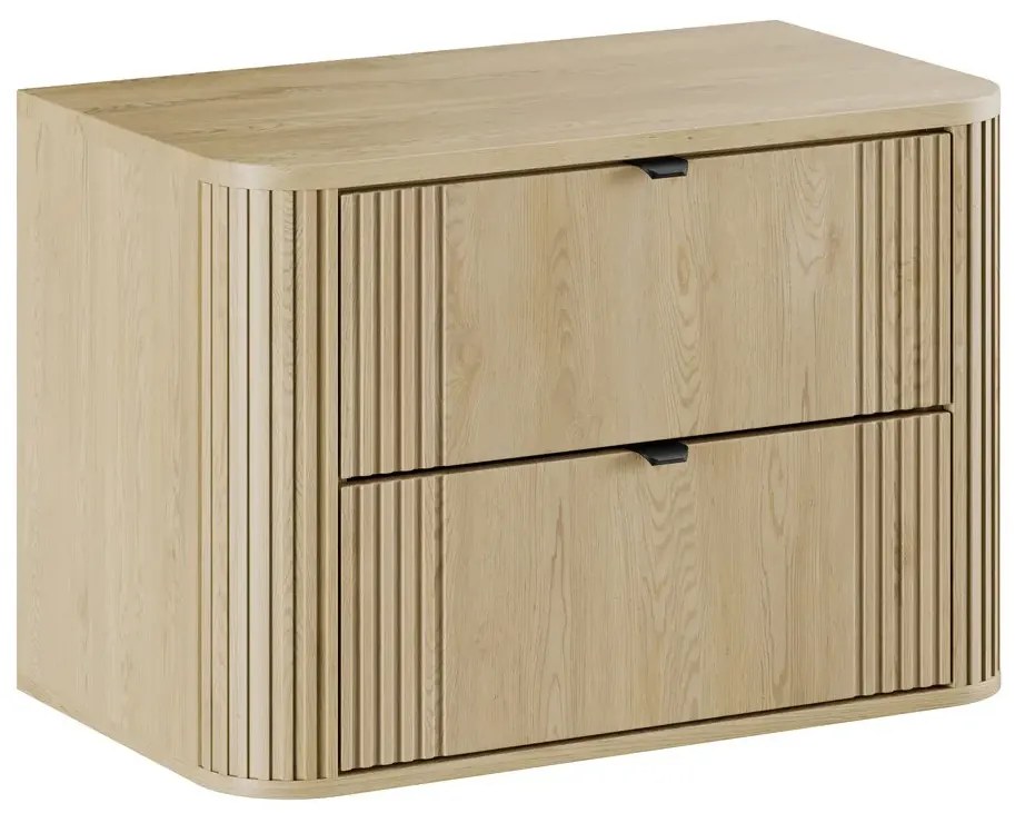 Szafka pod umywalkę OVALIA CREMONA 2S 80cm dąb cremona z umywalką nablatową CLOUD COMAD