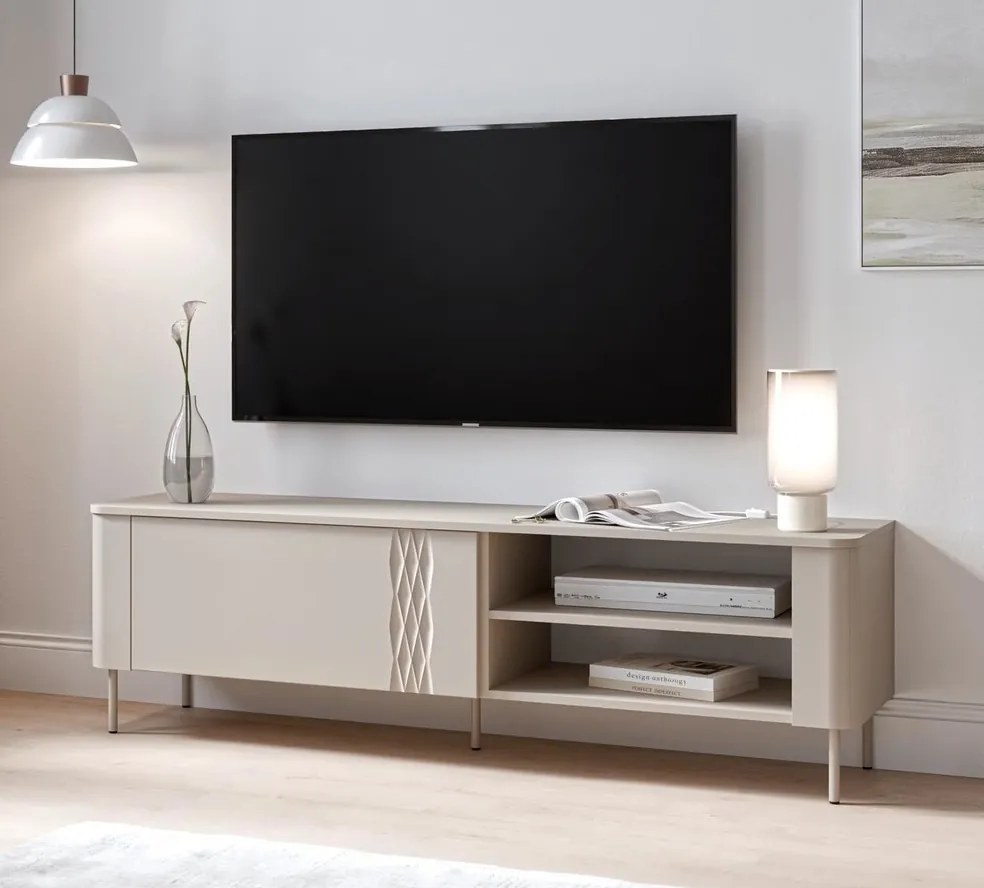 Stolik RTV 160 cm z geometrycznym wzorem Tirante RTV-1 Halmar, kaszmir