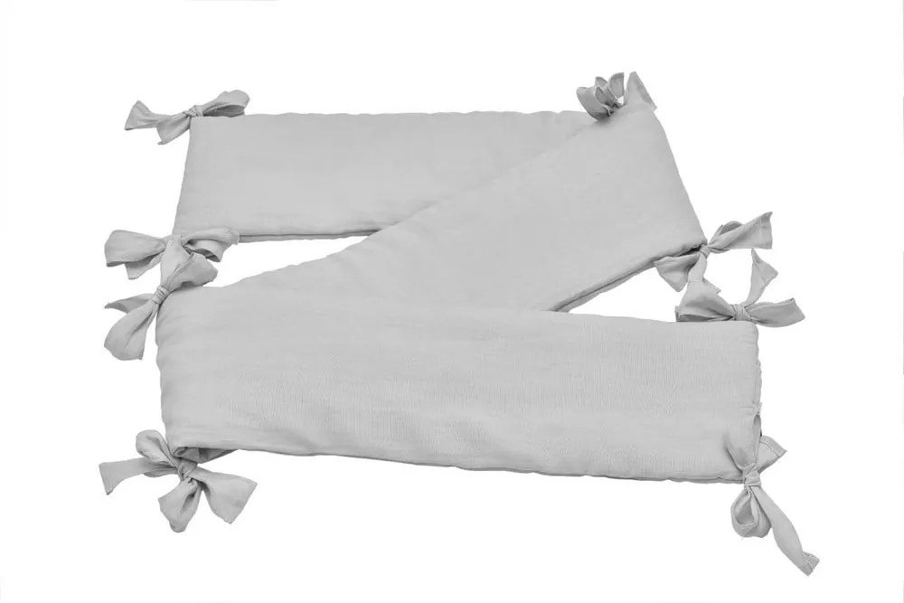 Bellamy Lniany szary ochraniacz do łóżeczka STONE GRAY