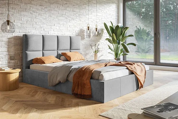 Tapicerowane łóżko dwuosobowe 140x200 Kamelia 3X - 36 kolorów