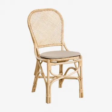 Krzesło Do Jadalni Z Rattanu Zariel Miel & Dried Herb - Sklum