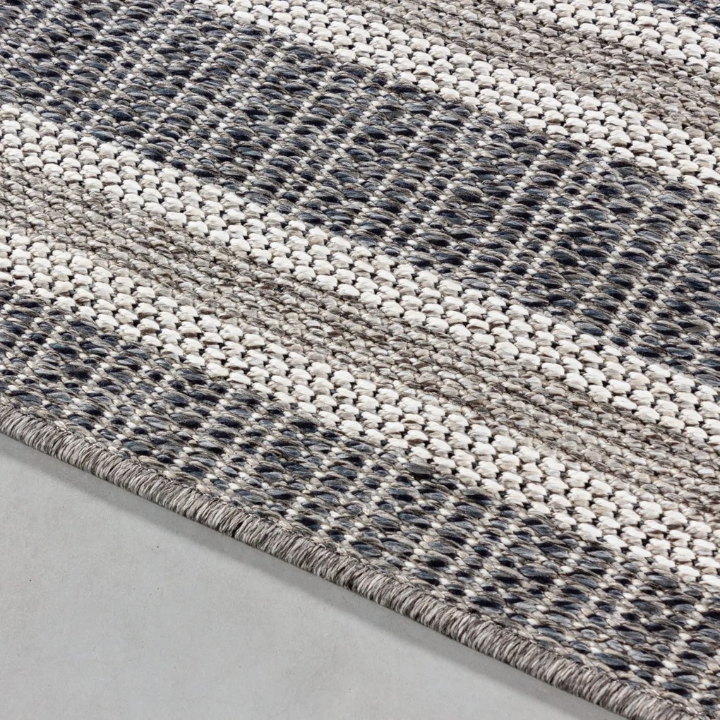 Dywan zewnętrzny Aruba Ramka szary 80 cm x 250 cm