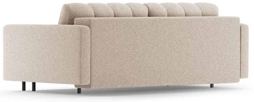 Beżowa rozkładana sofa ze schowkiem z materiału bouclé 222 cm Bali – Cosmopolitan Design