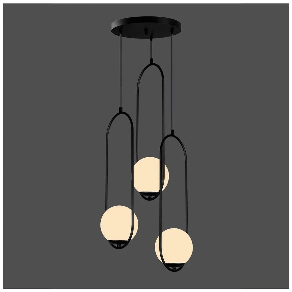 Czarna lampa wisząca Squid Lighting Arch, wys. 146 cm