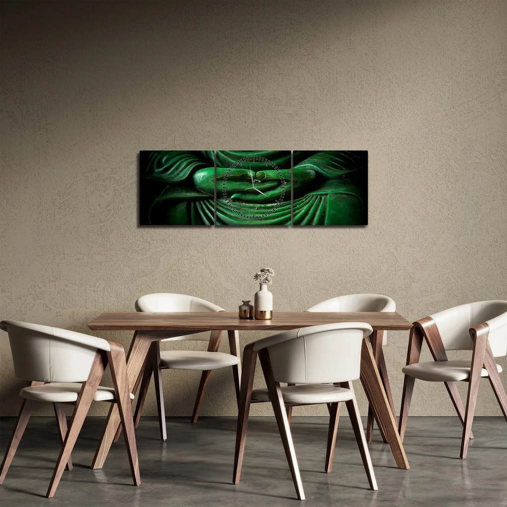 Obraz - Ręka Buddy (z zegarem) (90x30 cm)