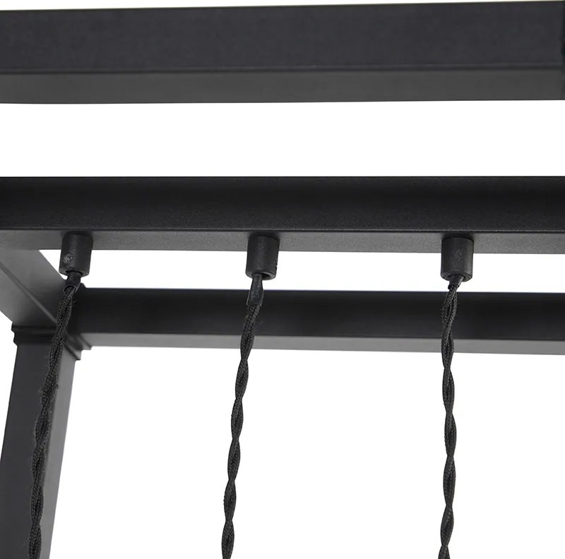 Industrialna lampa podłogowa czarna 3-światłowa - Big Cage