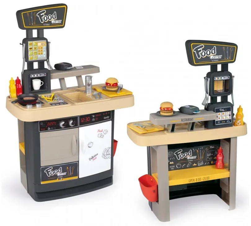 Smoby restauracja bar dla dzieci 2w1 kuchnia jadalnia akcesoria
