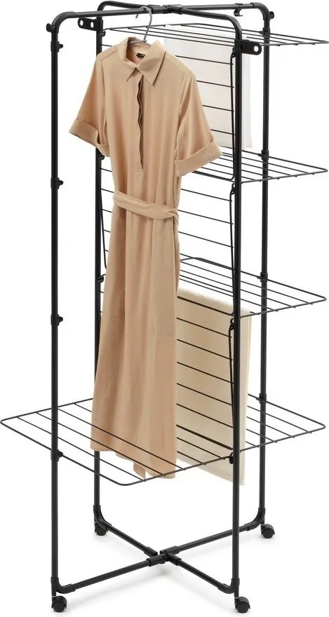 Suszarka na pranie w kolorze matowej czerni 30 m HangOn Tower – Brabantia