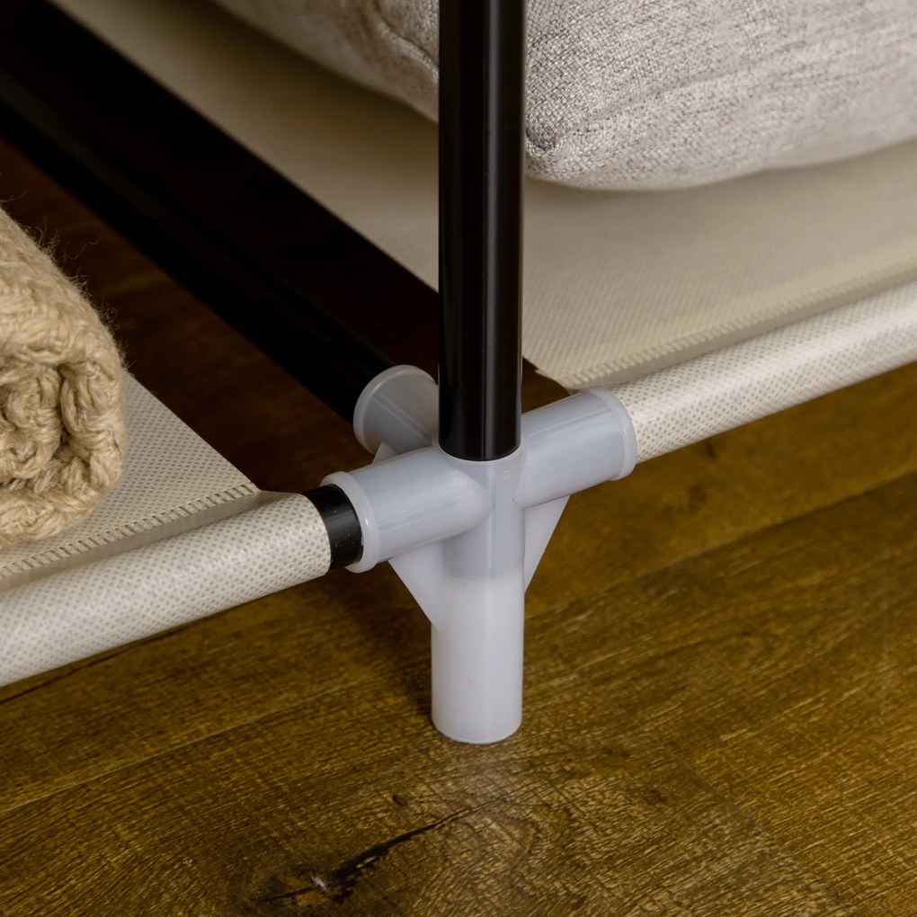 HOMCOM Szafa ubraniowa z tkaniny Beżowa Przestronna z półkami i drążkiem 125x43x1625cm | Aosom PL