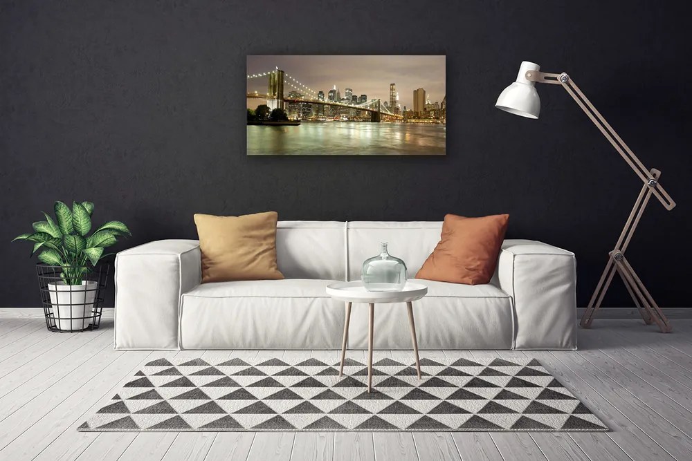 Obraz drukowany na płótnie Światła Nocnego Mostu