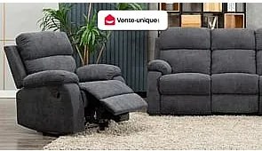 Fotel TOLZANO z tkaniny, z funkcją relax – kolor antracytowy