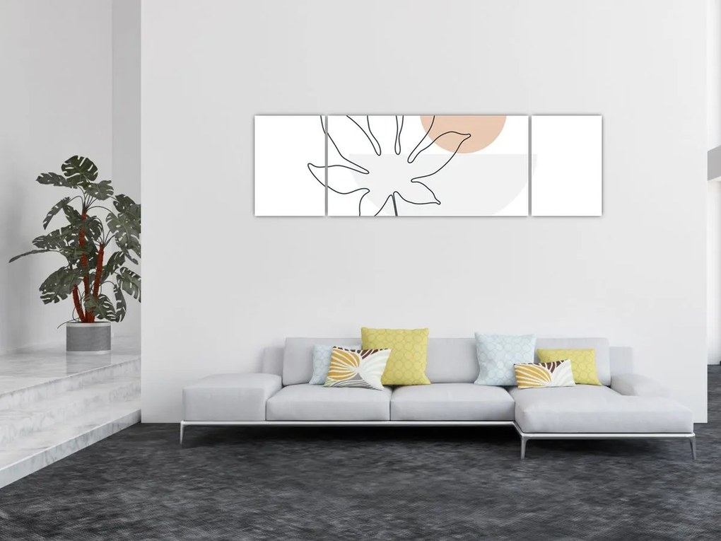 Obraz - Line art flowers N⁰3 (170x50 cm)