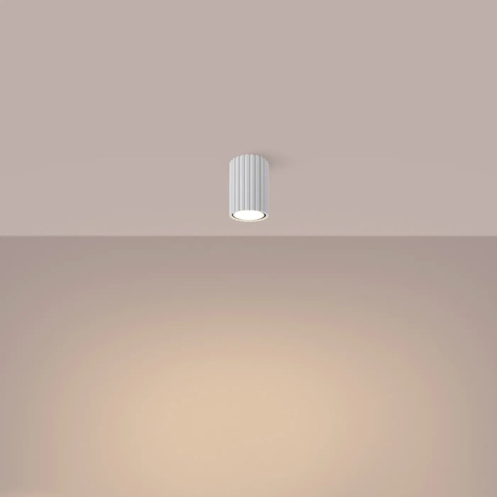 Plafon KARBON 10 biały ryflowany SOLLUX  LIGHTING