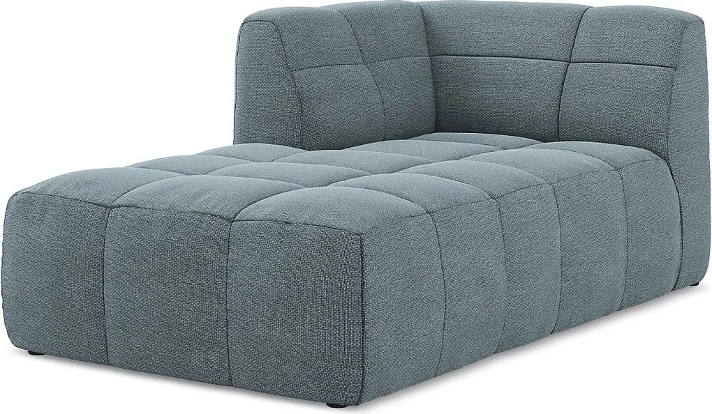 Szezlong lewostronny - z tkaniny bouclé - jeans - ALOHA