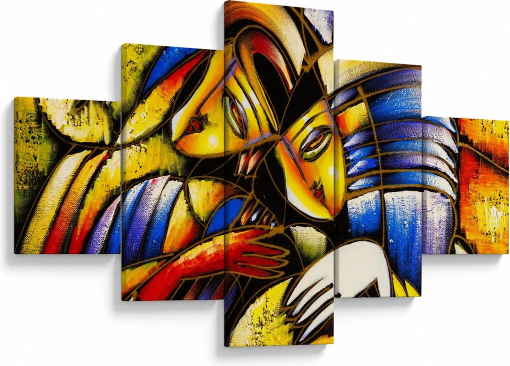 Obraz - Obraz olejny, kochankowie (125x70 cm)