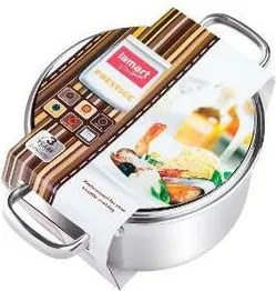 Lamart LTSS1810 garnek ze stali nierdzewnej z pokrywką Prestige, 18 x 10,5 cm, śred. 18 cm