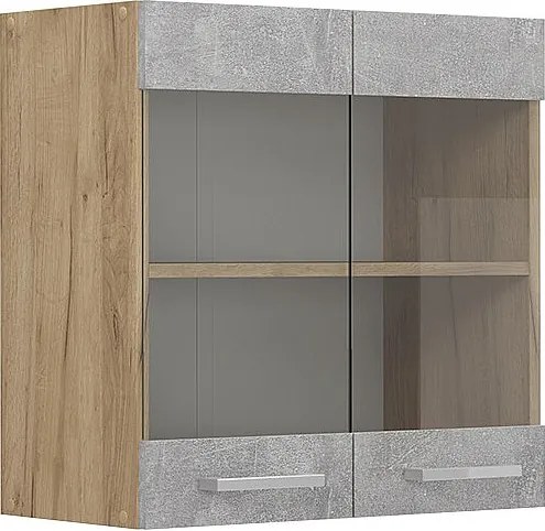 Szklana szafka kuchenna beton 60x31x60 r-line