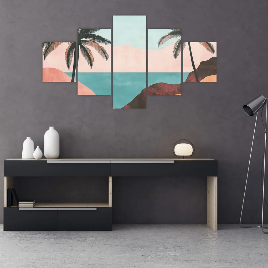 Obraz - Palmy nad morzem (125x70 cm)