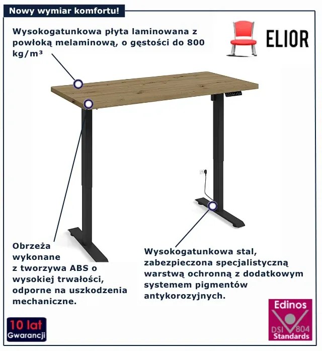 Nowoczesne biurko do pracy na stojąco dąb artisan + czarny A9-Z13