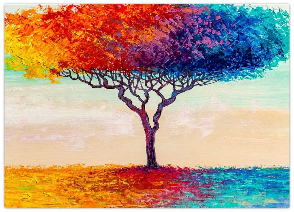 Obraz malowanego drzewa (70x50 cm)