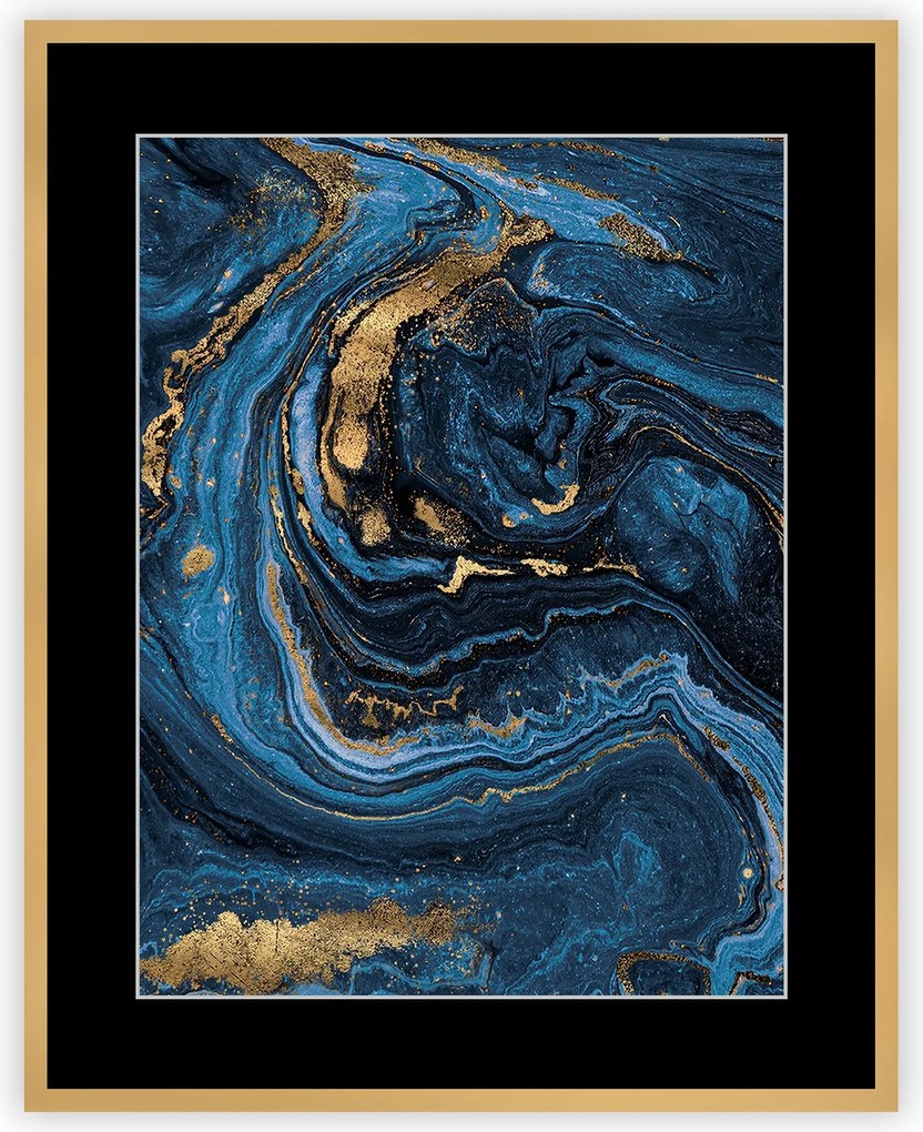 Obraz Abstract Blue&Gold I 40 x 50cm
