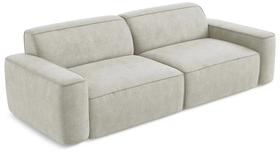 Kremowa sofa z tkaniny szenilowej 244 cm Omao – Makamii