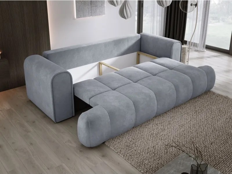Sofa COCO z funkcja spania i pojemnikiem JASNY SZARY CLOUD 82
