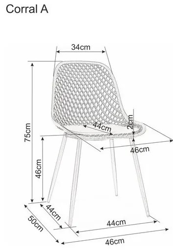 Czarne plastikowe krzesło CORRAL A