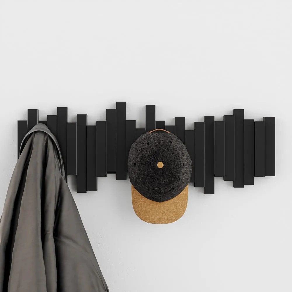 Czarny plastikowy wieszak ścienny Sticks – Umbra