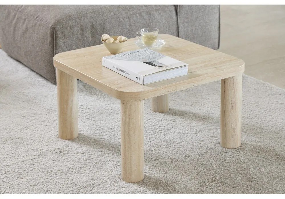 Beżowy stolik w dekorze marmuru 60x60 cm Solano – Actona