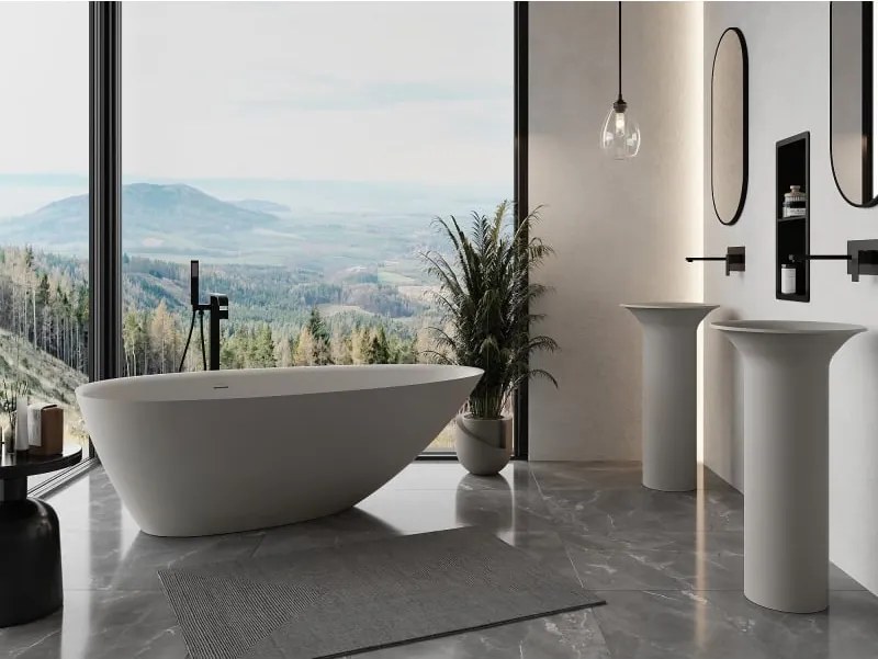 Mexen Milano wanna wolnostojąca z konglomeratu 150 x 82 cm, beton mat - 57301508561