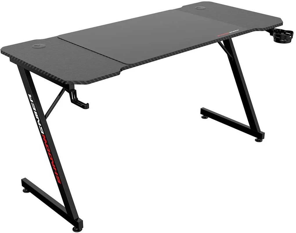 Czarne biurko gamingowe 160 cm - Galla