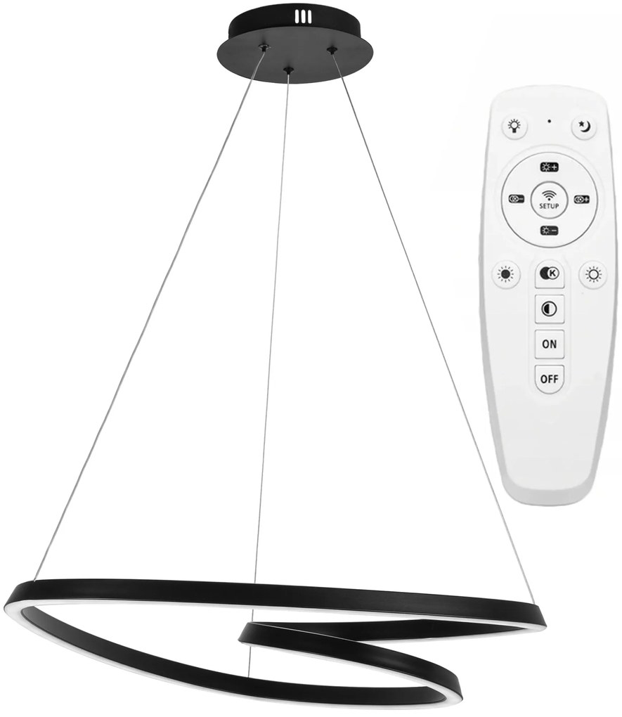 Lampa Sufitowa Wisząca Loop LED + Pilot APP796-cp Czarna