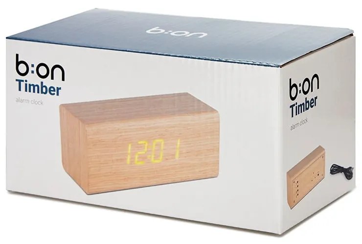 Cyfrowy budzik stołowy Timber – Balvi