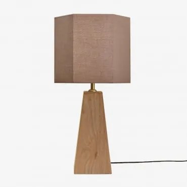 Lampa Stołowa Z Drewna Mango Taraua Drewno Mango & Brown Moka Ø30 Cm Tenerife - Sklum