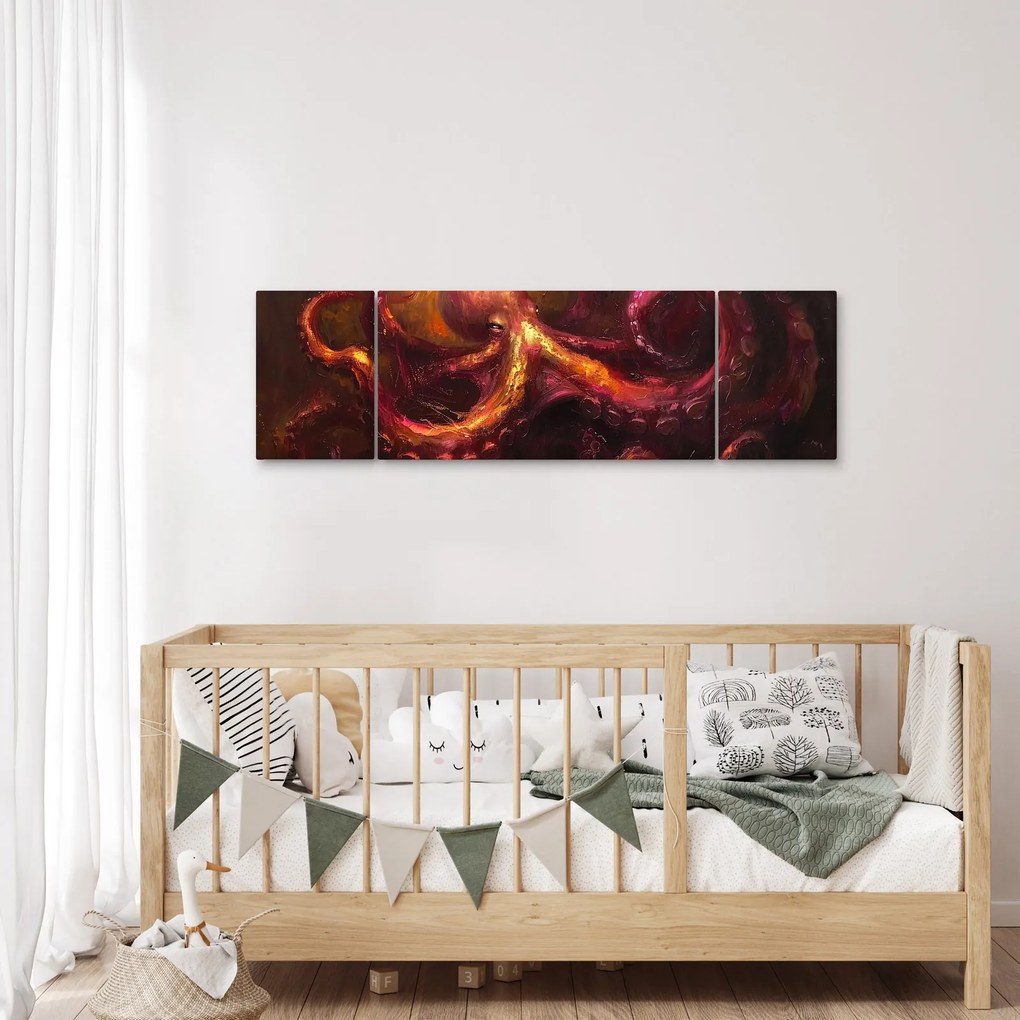 Obraz - Ośmiornica, obraz olejny (170x50 cm)