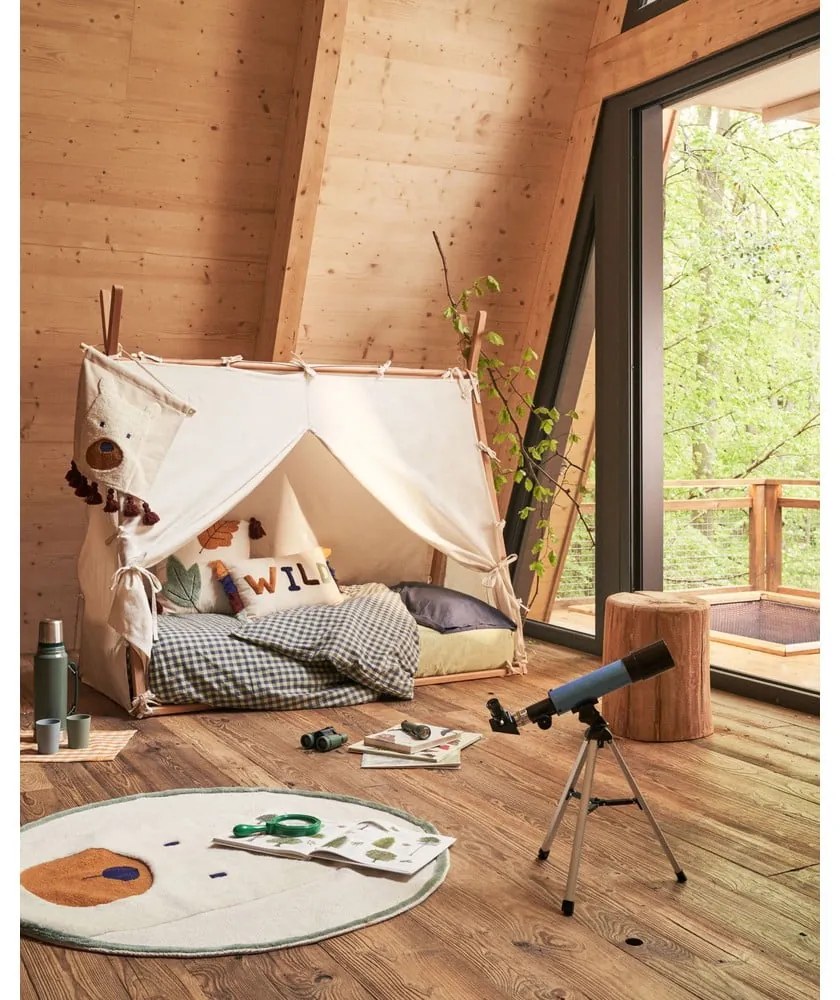 Łóżko dziecięce z litego drewna bukowego w kształcie domku ze stelażem 90x190 cm Maralis – Kave Home