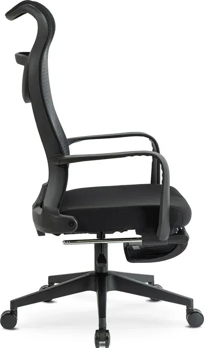 Fotel Biurowy Ergonomiczny Obrotowy z Podnóżkiem ACTON Czarny