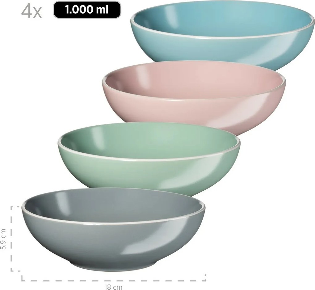 Mäser Zestaw naczyń stołowych 16 szt. ELISSA II – mieszanka kolorów matowych