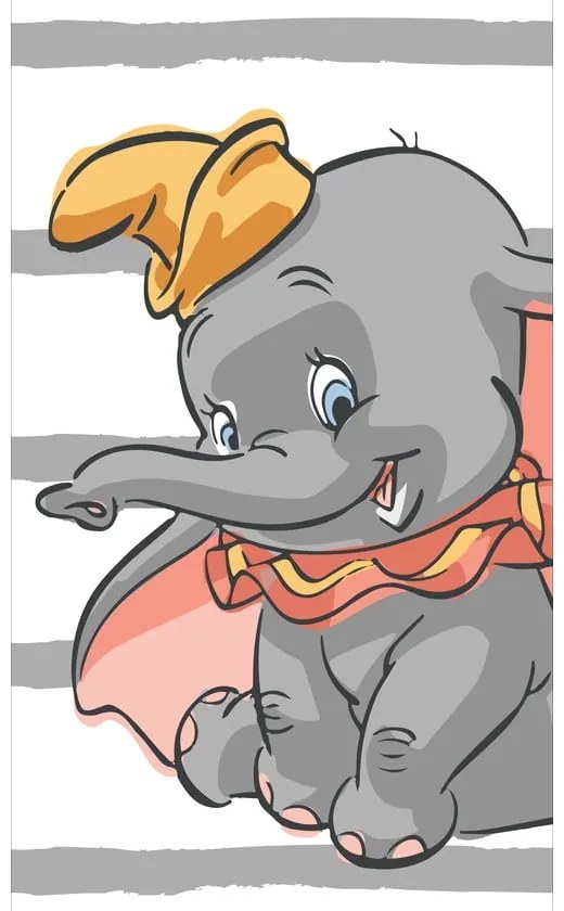 Biały/szary bawełniany ręcznik dziecięcy 70x140 cm Dumbo "Stripe" – Jerry Fabrics