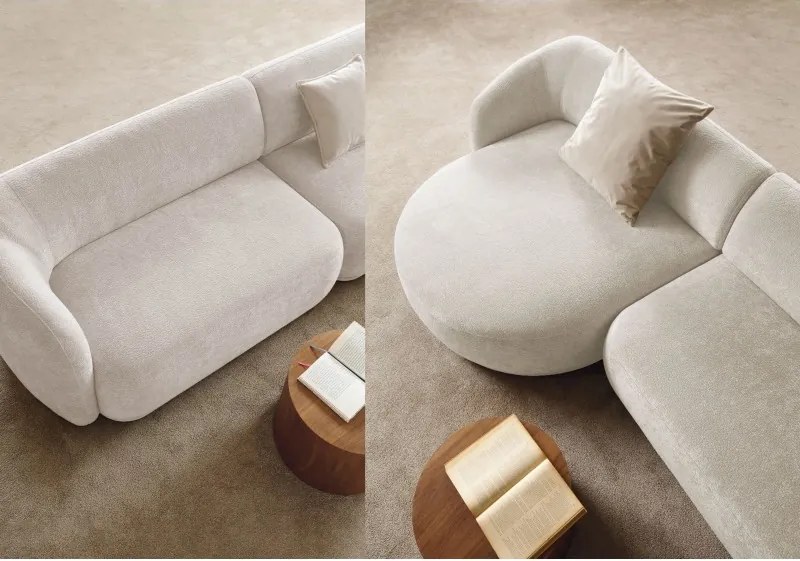 Narożnik NOBO Lewostronny system modułowy tkanina DressME 01 Biały